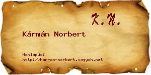 Kármán Norbert névjegykártya