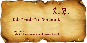 Kármán Norbert névjegykártya