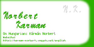 norbert karman business card